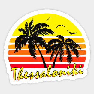 Thessaloniki Greece Retro Sunset Sticker